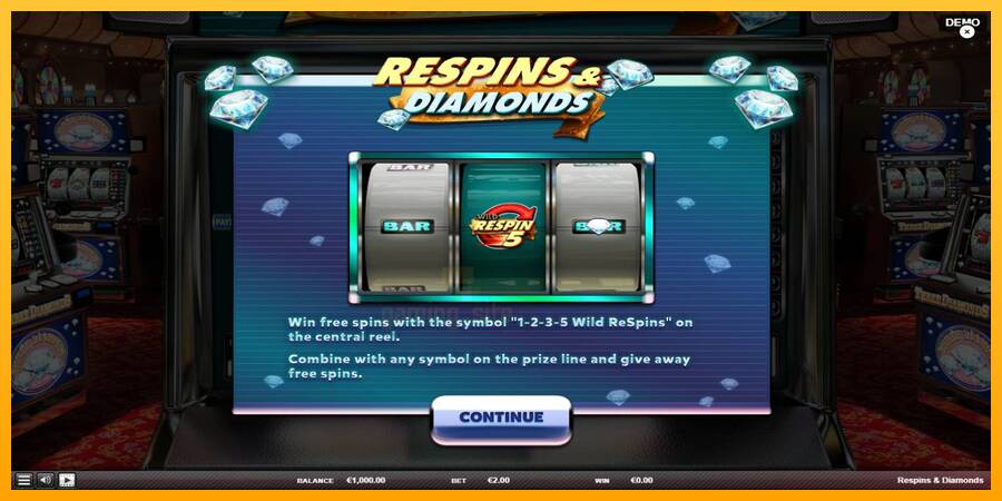 Respins Diamonds gaming machine for money, picture 1