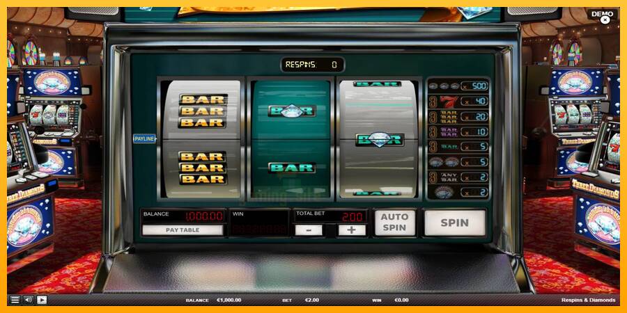 Respins Diamonds gaming machine for money, picture 2