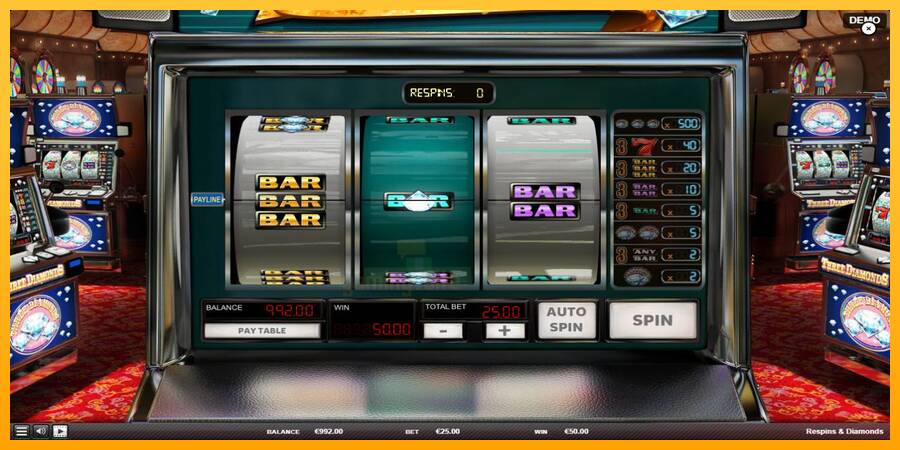 Respins Diamonds gaming machine for money, picture 4