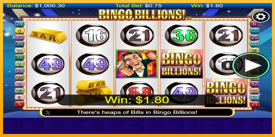 Bingo Billions gaming machine for money, picture 2