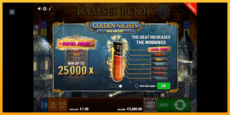 Ramses Book Golden Nights gaming machine for money, picture 1