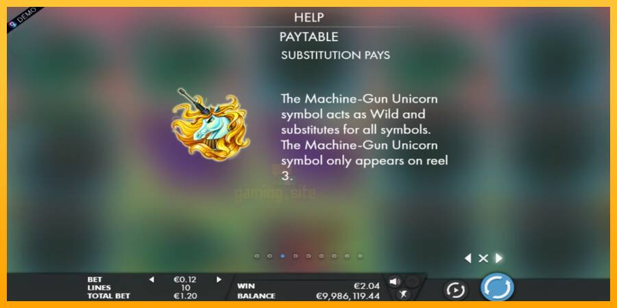 Machine Gun Unicorn gaming machine for money, picture 3