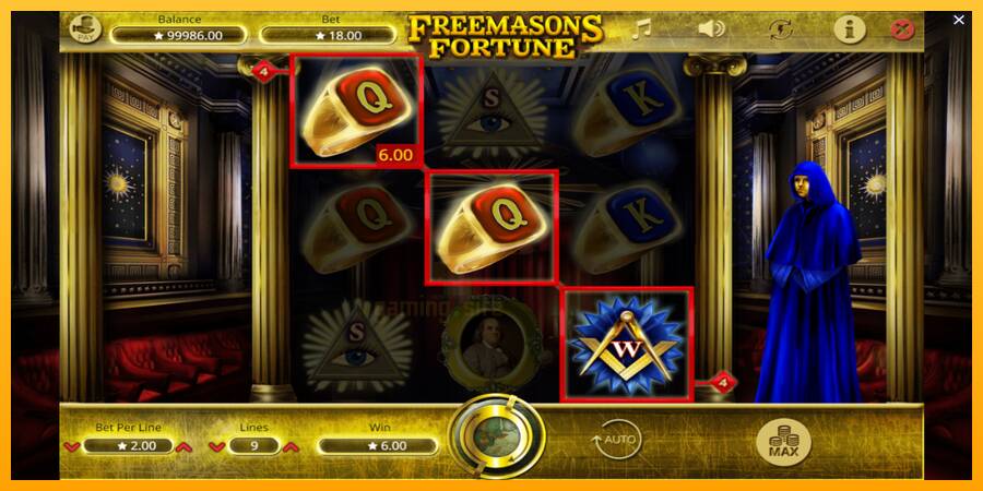 Freemasons Fortune gaming machine for money, picture 3