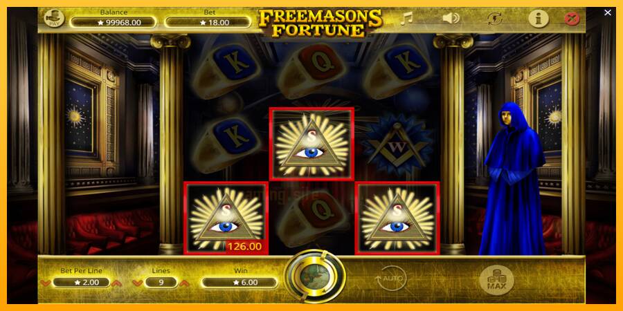 Freemasons Fortune gaming machine for money, picture 4