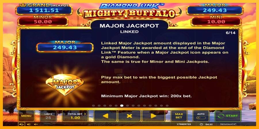 Diamond Link Mighty Buffalo gaming machine for money, picture 4