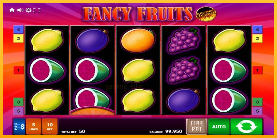 Fancy Fruits Red Hot Firepot gaming machine for money, picture 1