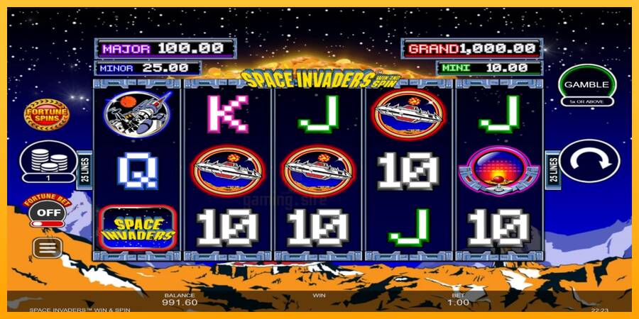 Space Invaders Win and Spin gaming machine for money, picture 2