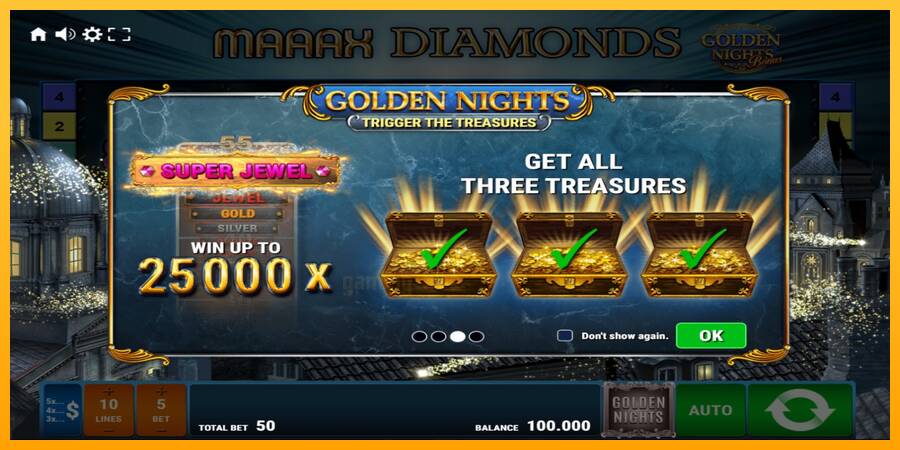 Maaax Diamonds Golden Nights gaming machine for money, picture 1