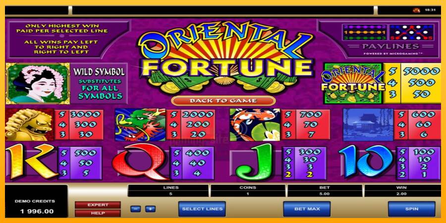 Oriental Fortune gaming machine for money, picture 5