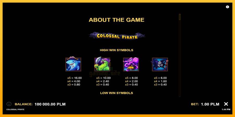 Colossal Pirate gaming machine for money, picture 7