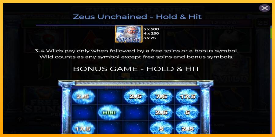 Zeus Unchained - Hold & Hit gaming machine for money, picture 4