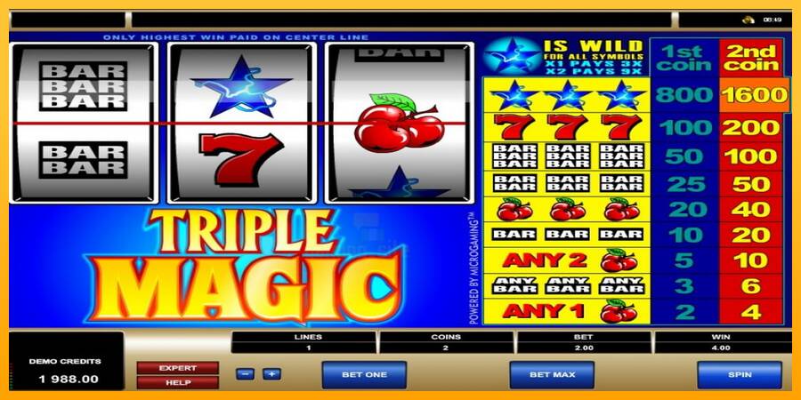 Triple Magic gaming machine for money, picture 3