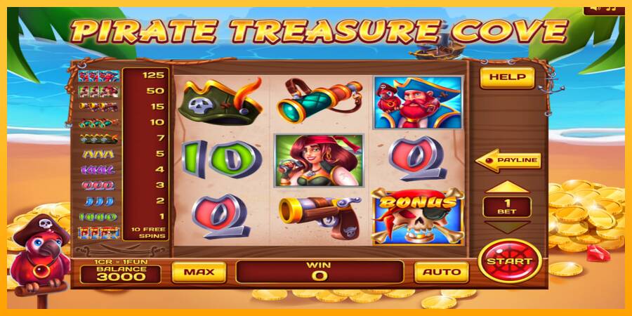 Pirate Treasure Cove 3x3 gaming machine for money, picture 1