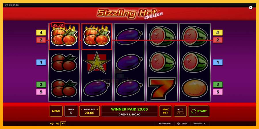 Sizzling Hot Deluxe gaming machine for money, picture 5