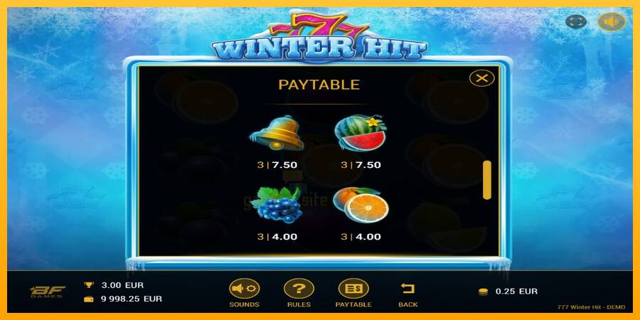 777 Winter Hit gaming machine for money, picture 4