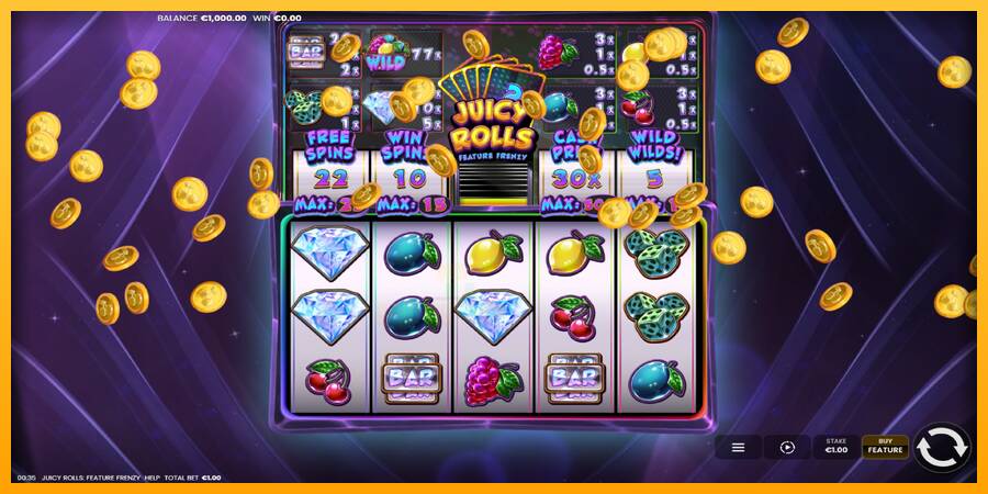 Juicy Rolls: Feature Frenzy gaming machine for money, picture 2