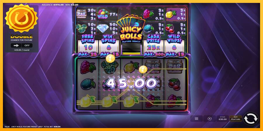 Juicy Rolls: Feature Frenzy gaming machine for money, picture 3