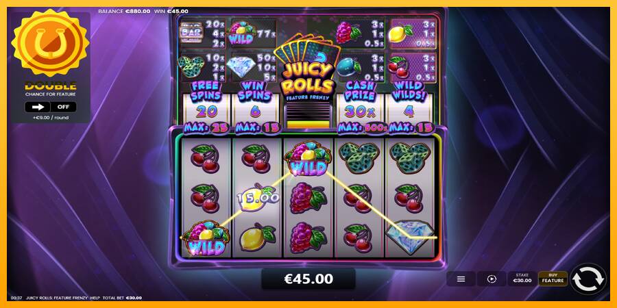 Juicy Rolls: Feature Frenzy gaming machine for money, picture 4