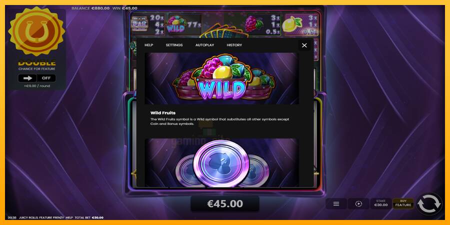 Juicy Rolls: Feature Frenzy gaming machine for money, picture 6