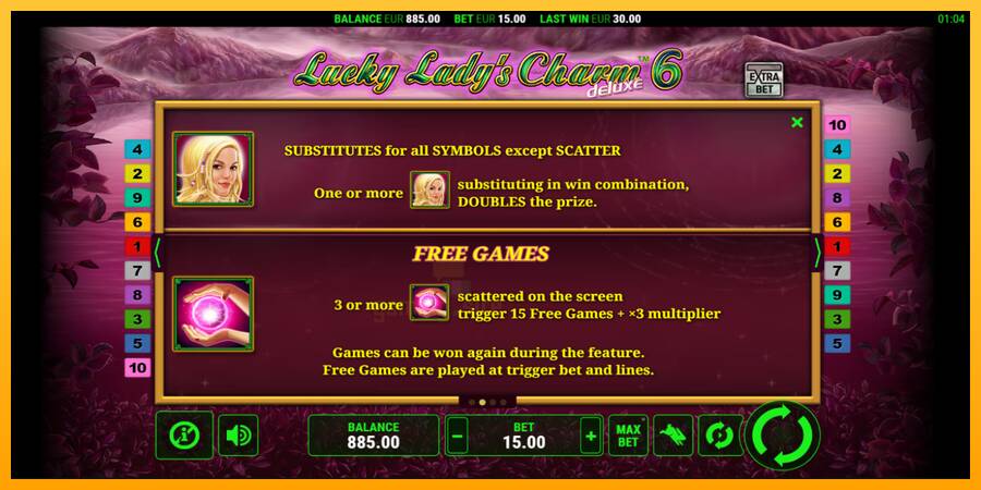 Lucky Ladys Charm Deluxe 6 gaming machine for money, picture 6