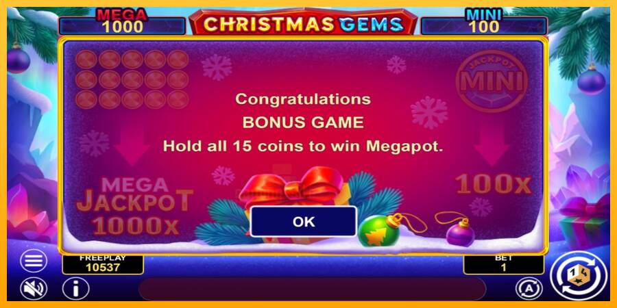 Christmas Gems Hold & Win gaming machine for money, picture 6