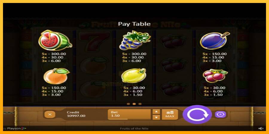 Fruits of the Nile gaming machine for money, picture 6