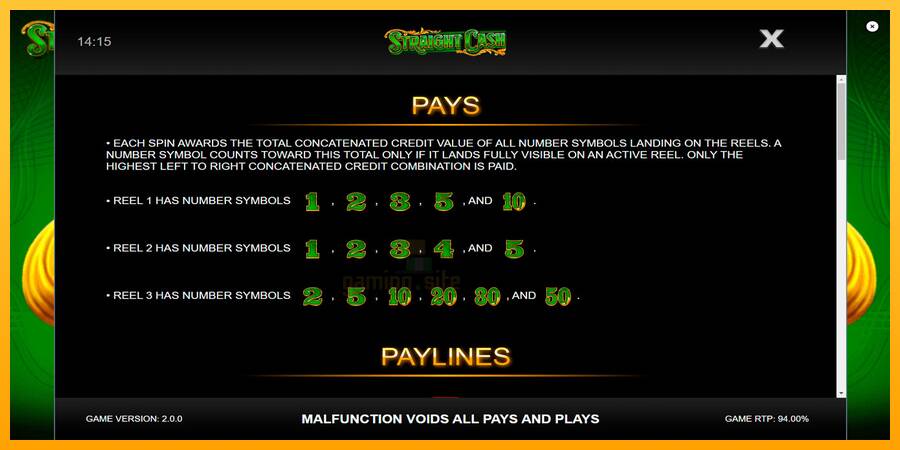 Straight Cash gaming machine for money, picture 5