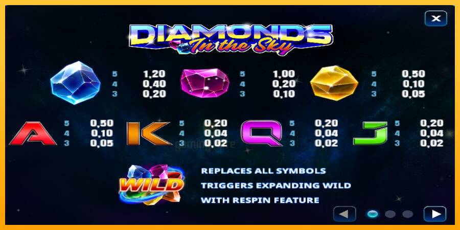 Diamonds In The Sky gaming machine for money, picture 4