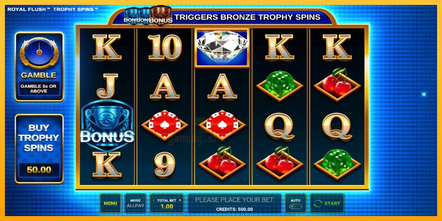 Royal Flush Trophy Spins gaming machine for money, picture 1