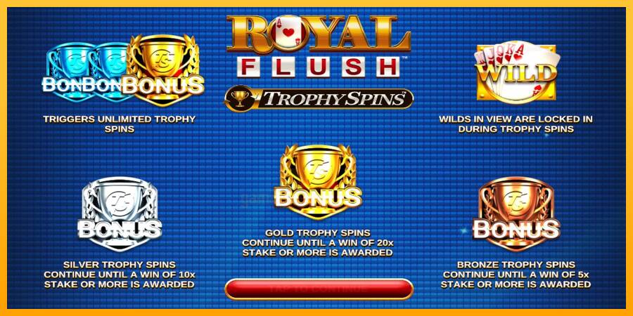 Royal Flush Trophy Spins gaming machine for money, picture 3