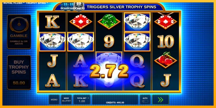 Royal Flush Trophy Spins gaming machine for money, picture 4