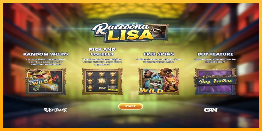 Raccoona Lisa gaming machine for money, picture 1