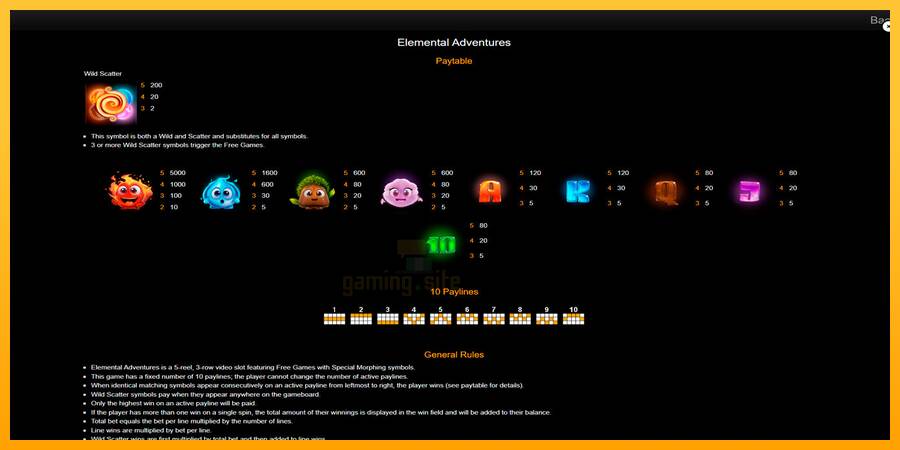 Elemental Adventures gaming machine for money, picture 7