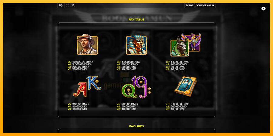 Book of Amun gaming machine for money, picture 5