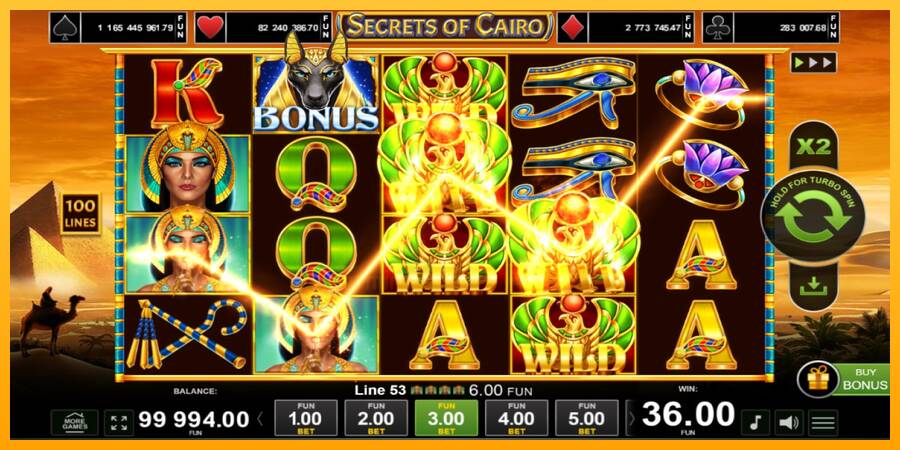 Secrets of Cairo gaming machine for money, picture 2