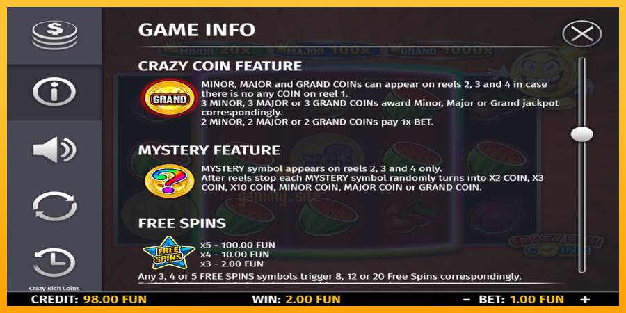 Crazy Rich Coins gaming machine for money, picture 5