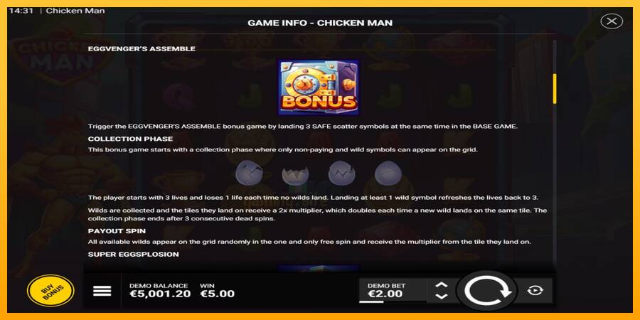 Chicken Man gaming machine for money, picture 4