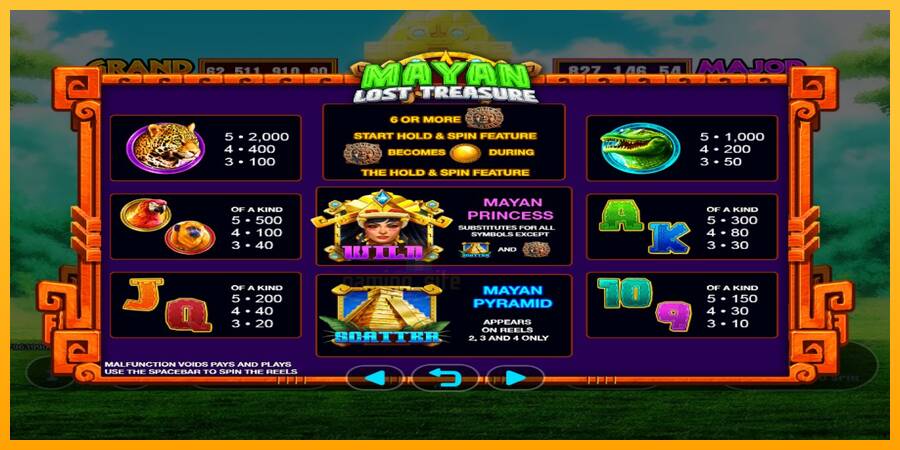 Mayan Lost Treasure gaming machine for money, picture 4