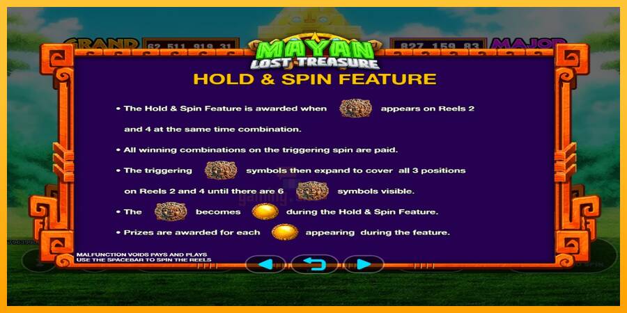 Mayan Lost Treasure gaming machine for money, picture 5