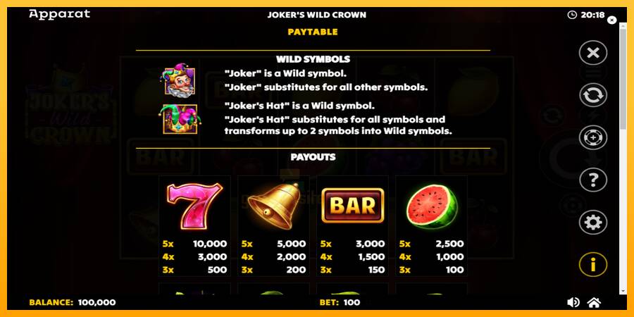 Jokers Wild Crown Diamond Treasures gaming machine for money, picture 5