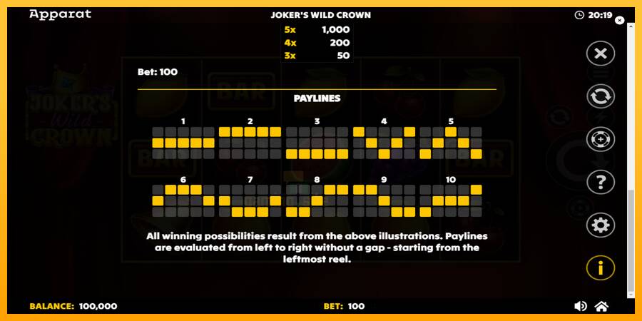 Jokers Wild Crown Diamond Treasures gaming machine for money, picture 7