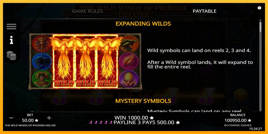 The Wild Wings of Phoenix Deluxe gaming machine for money, picture 5