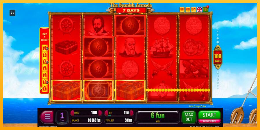 7 Days Spanish Armada gaming machine for money, picture 8