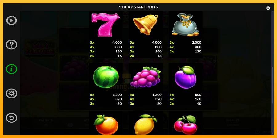 Sticky Star Fruits gaming machine for money, picture 6