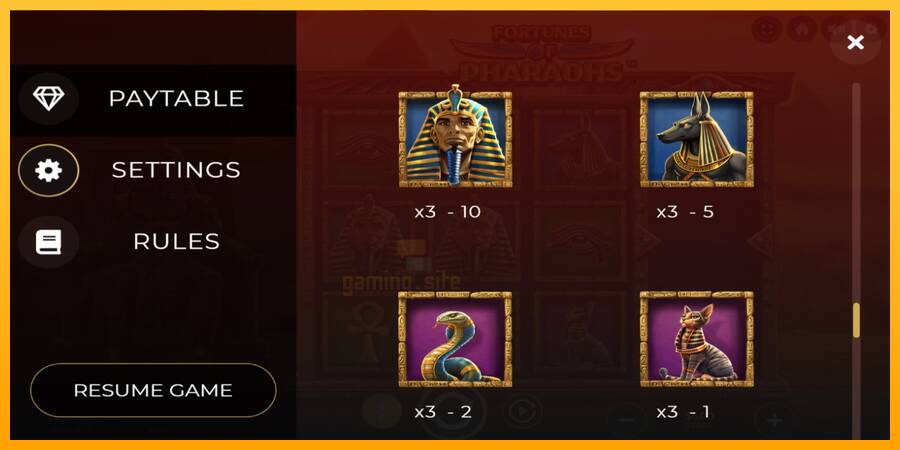 Fortunes of Pharaohs gaming machine for money, picture 6