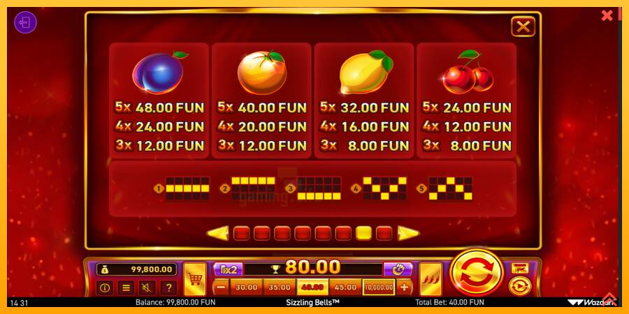 Sizzling Bells gaming machine for money, picture 7