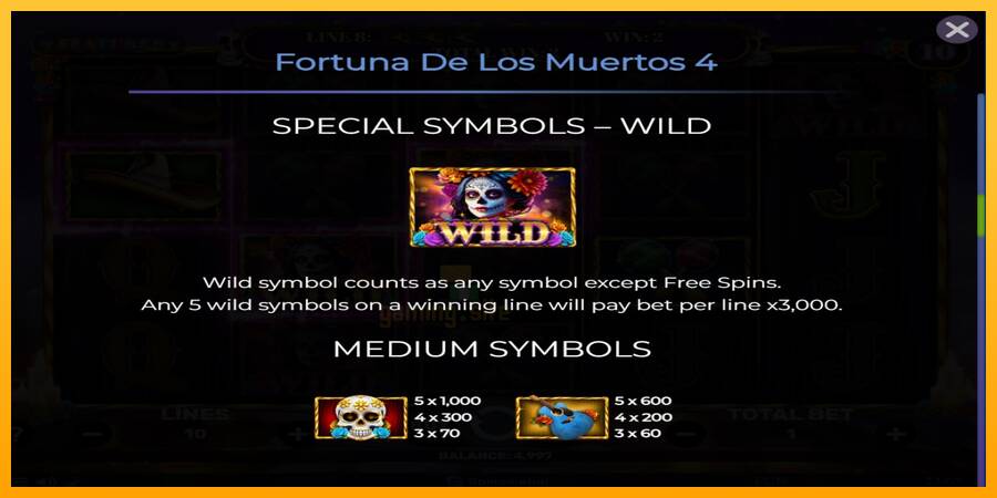 Fortuna De Los Muertos 4 gaming machine for money, picture 6