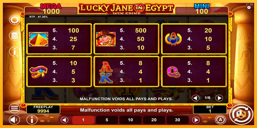 Lucky Jane in Egypt Win Spins gaming machine for money, picture 6