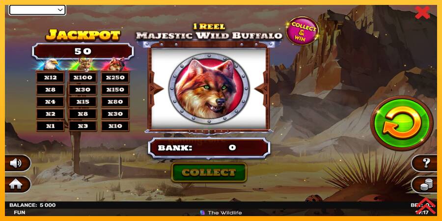 1 Reel Majestic Wild Buffalo gaming machine for money, picture 2