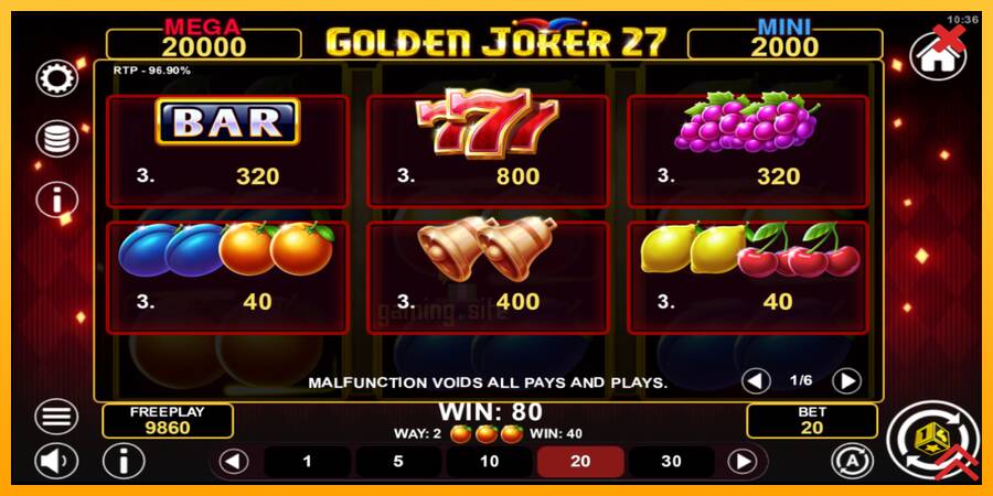 Golden Joker 27 Hold & Win gaming machine for money, picture 5